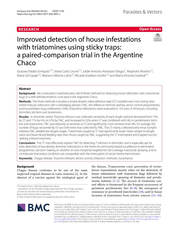 Improved detection of house infestations with triatomines using