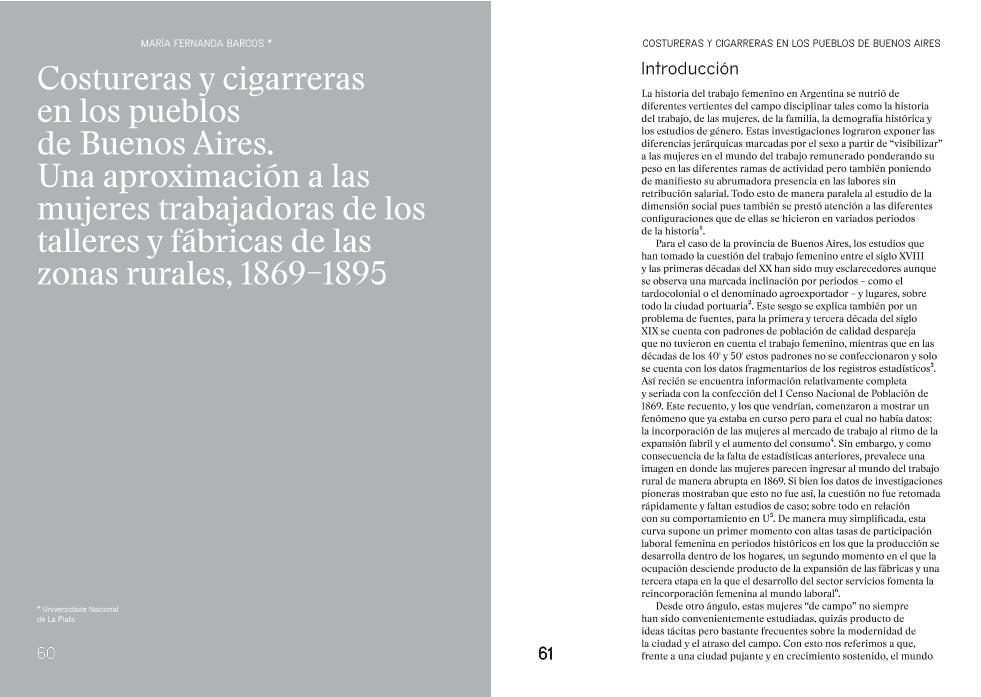 PDF) Costureras y cigarreras en los pueblos de Buenos Aires. Una  aproximación a las mujeres trabajadoras de los talleres y fábricas de las  zonas rurales, 1869–1895
