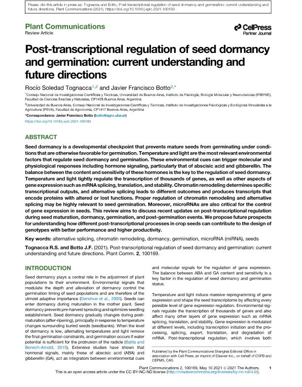 The role of light in regulating seed dormancy and germination