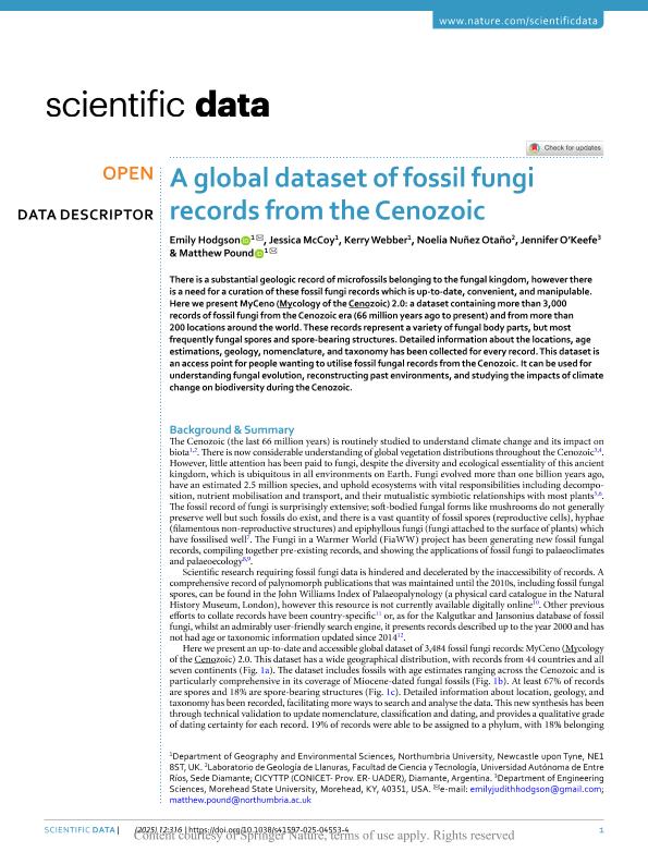 A global dataset of fossil fungi records from the Cenozoic