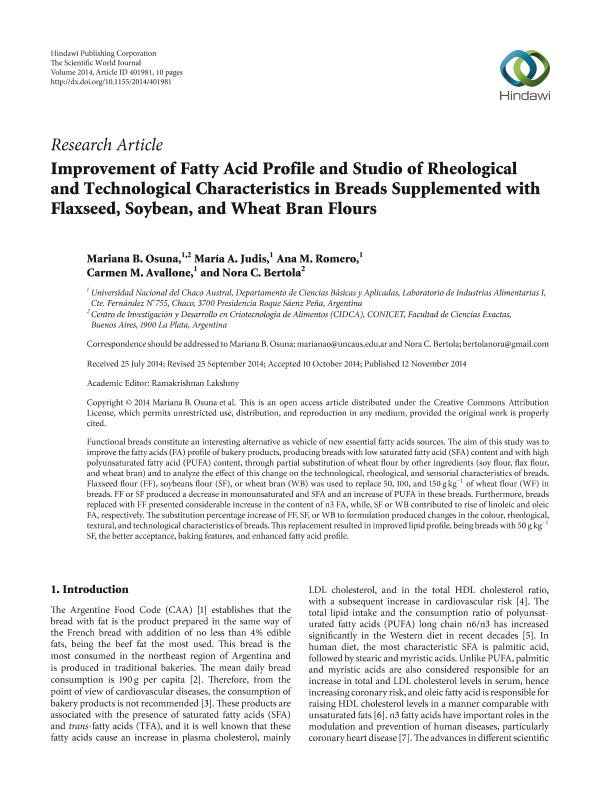 Research Article Improvement of Fatty Acid Profile and Studio of