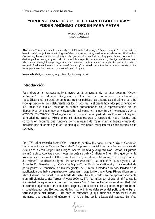 Orden jer rquico de Eduardo Goligorsky poder an nimo y orden