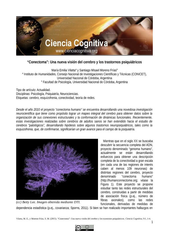 Conectoma: Una Nueva Visión Del Cerebro Y Los Trastornos Psiquiátricos