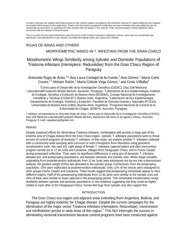 Morphometric Wings Similarity among Sylvatic and Domestic