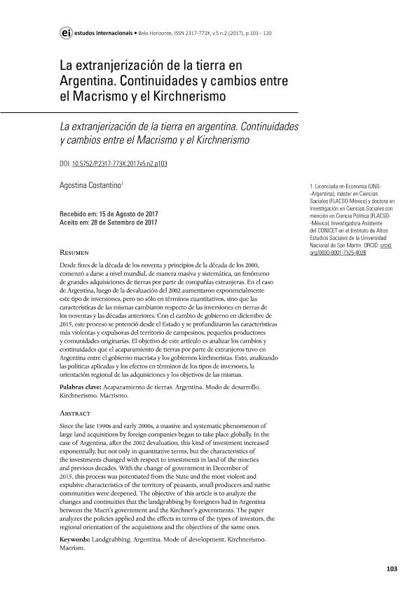 La Extranjerización De La Tierra En Argentina. Continuidades Y Cambios ...