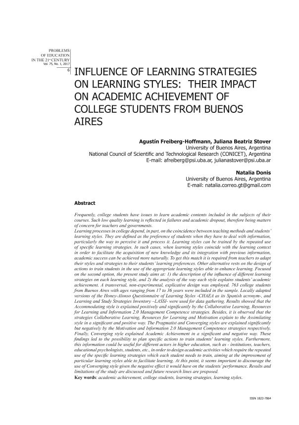 Influence Of Learning Strategies On Learning Styles: Their Impact On ...