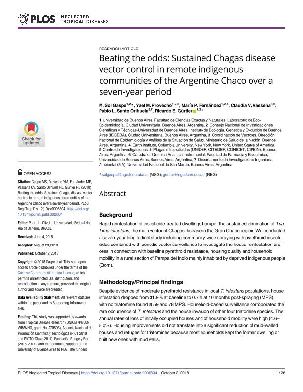 Beating the odds Sustained Chagas disease vector control in